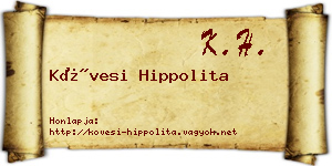 Kövesi Hippolita névjegykártya